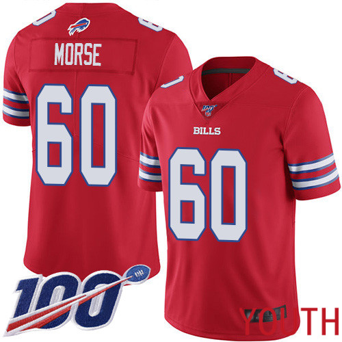 Youth Buffalo Bills #60 Mitch Morse Limited Red Rush Vapor Untouchable 100th Season NFL Jersey